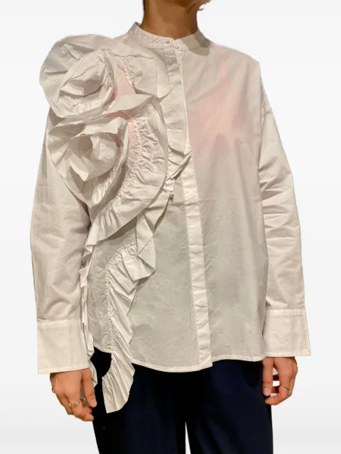 PSOPHIA camisa con volantes y cuello mao