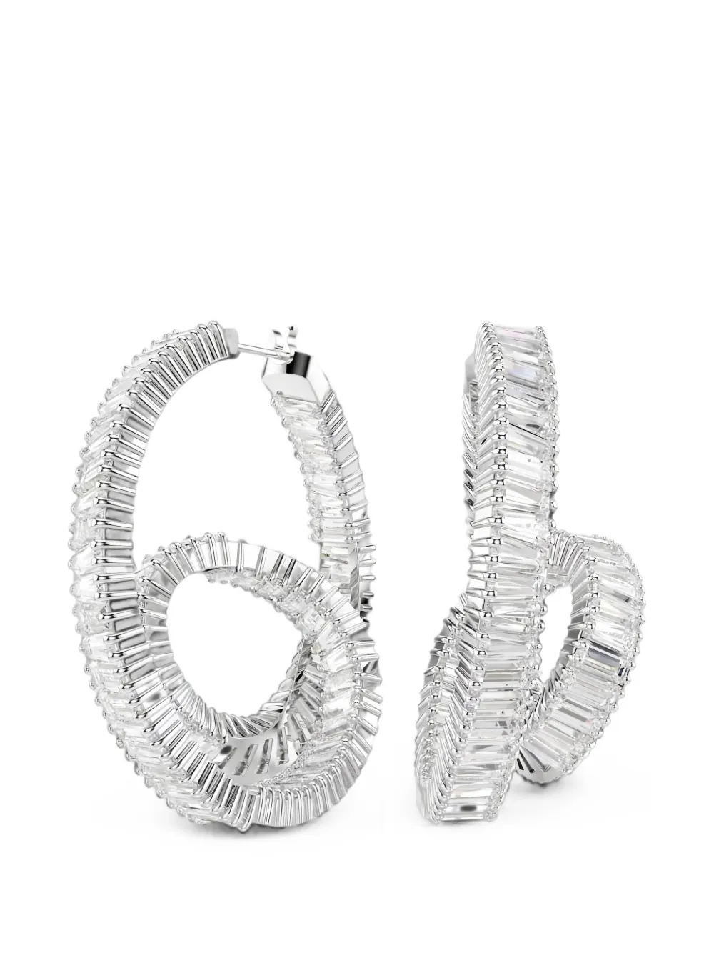 Swarovski Matrix Hoop Earrings In 실버 톤