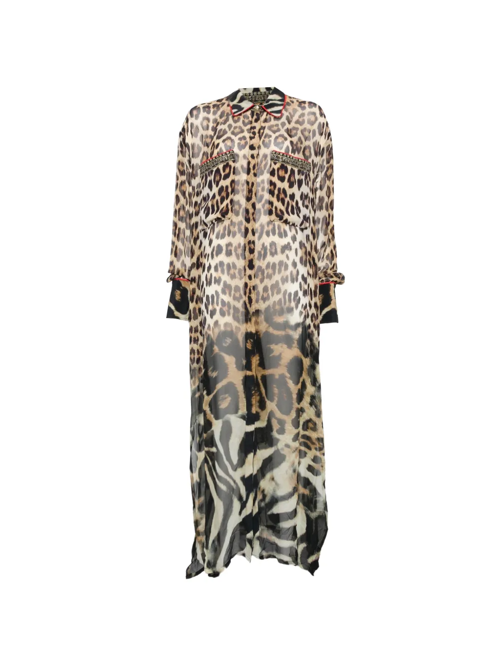 Camilla leopard-print crystal-embellished shirt maxi dress
