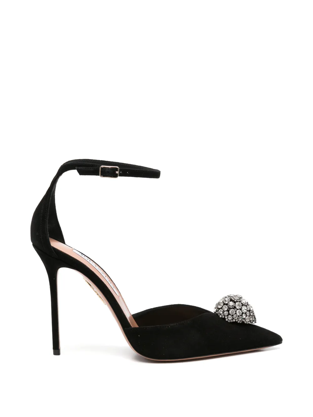 Aquazzura crystal-embellished suede pumps - Schwarz