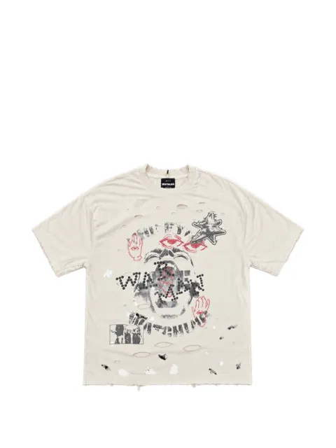 WARMAN distressed graphic-print T-shirt
