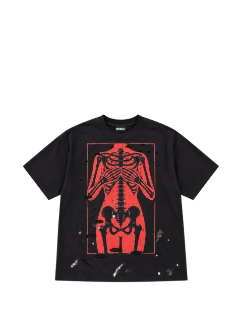WARMAN distressed skeleton-print T-shirt