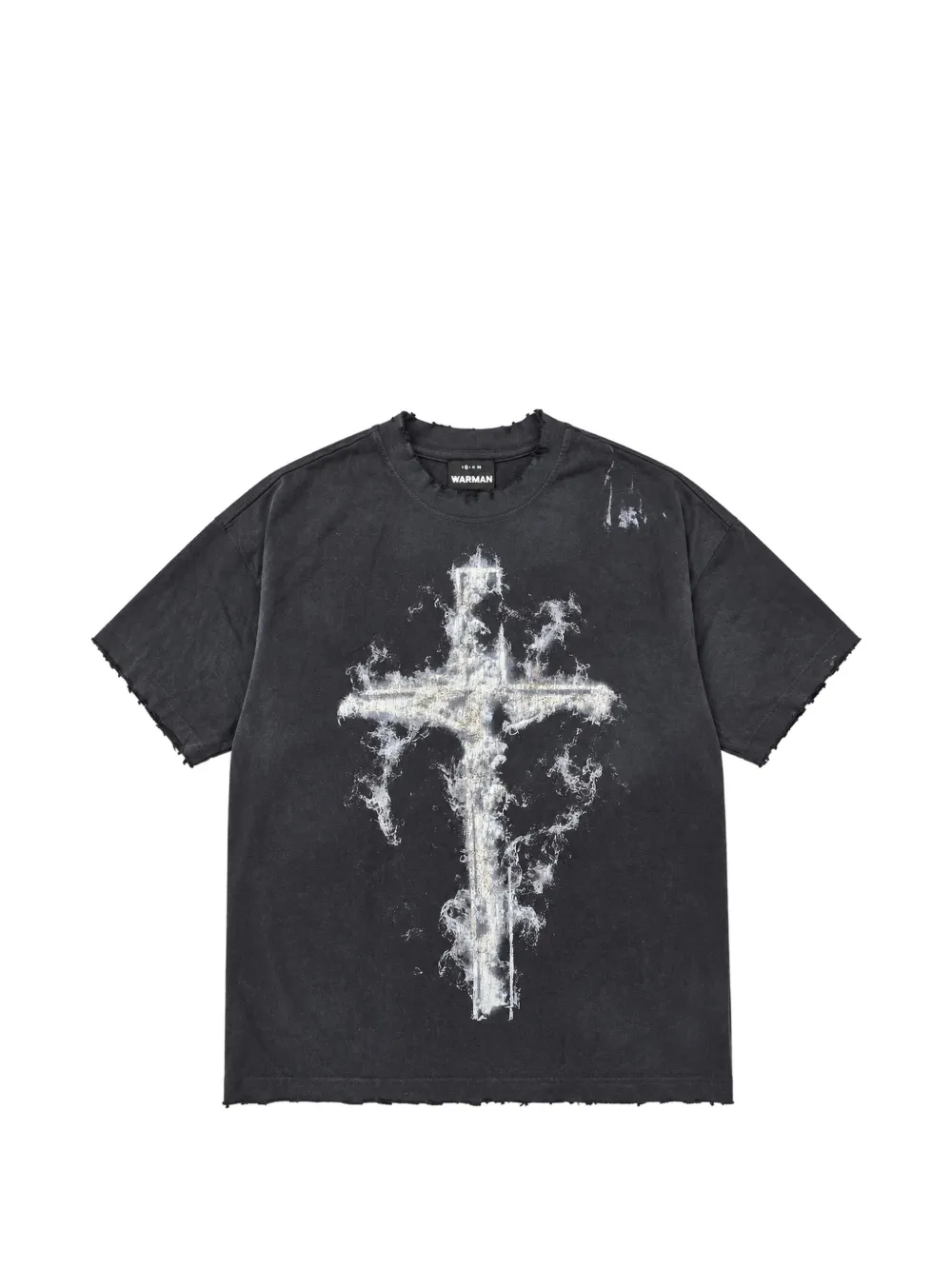 Warman Distressed Cross-print T-shirt In Black