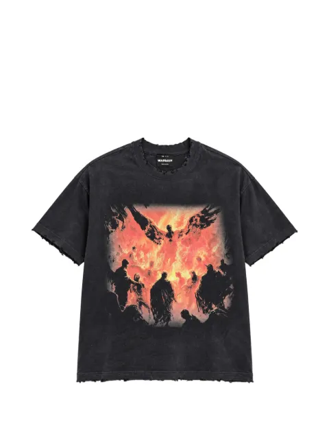 WARMAN graphic-print distressed T-shirt