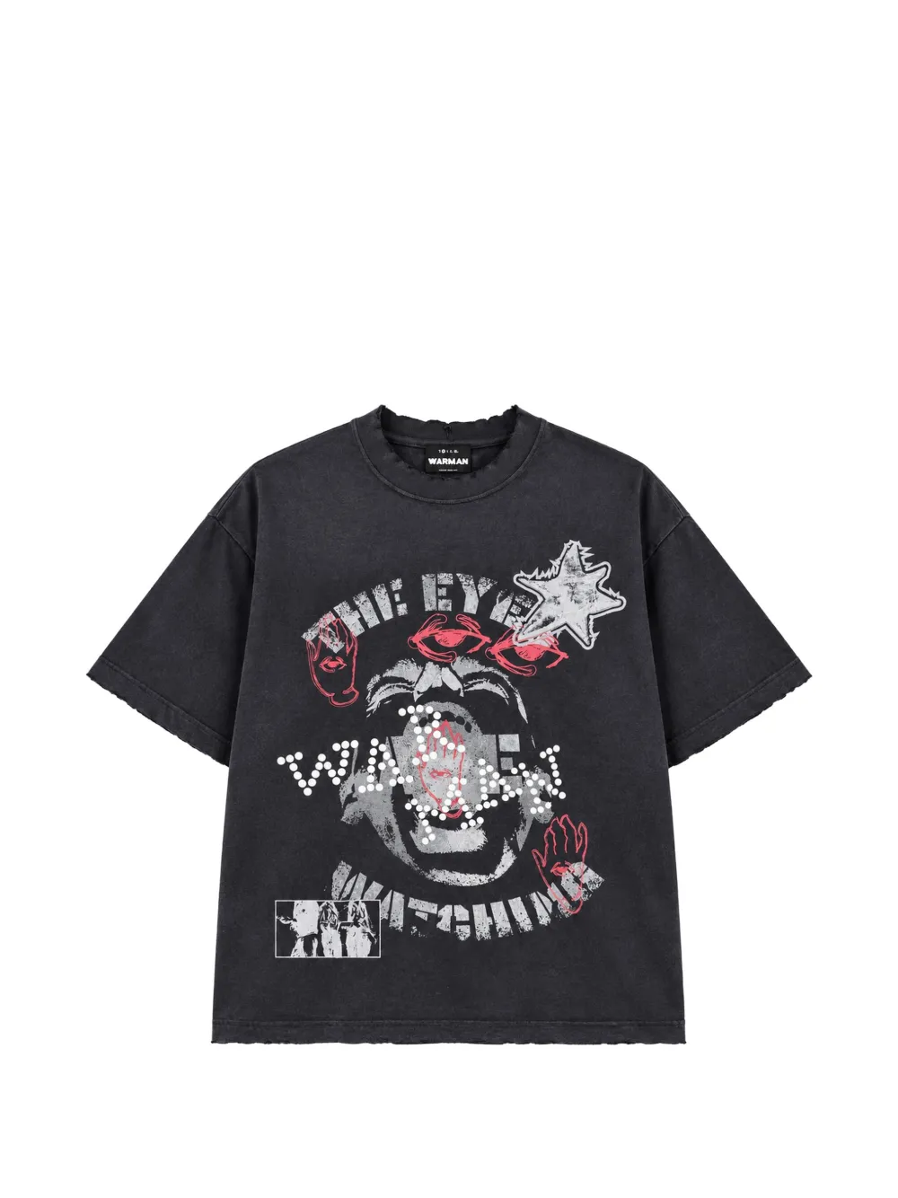 Warman Graphic-print Distressed T-shirt In Black