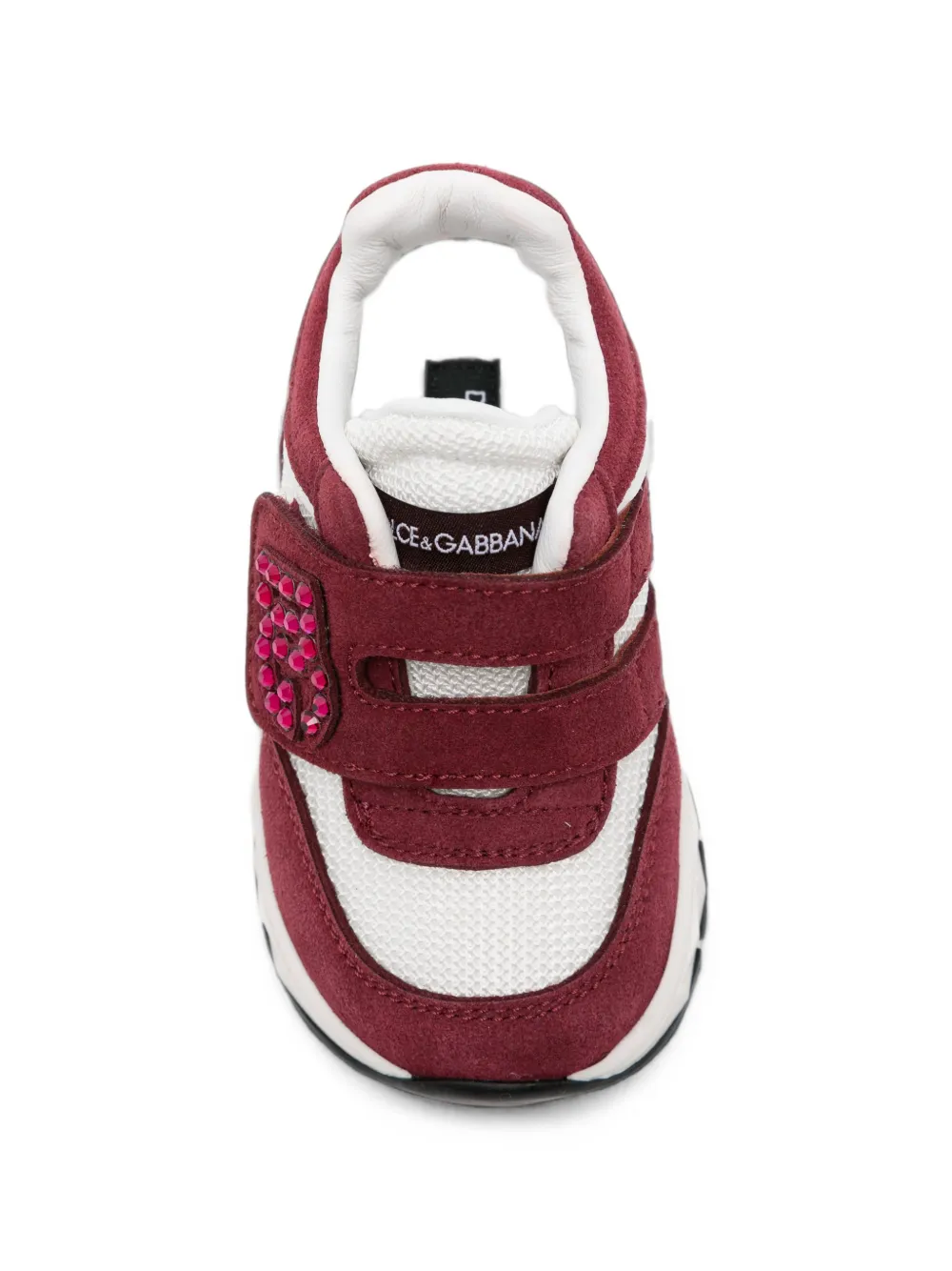 Dolce & Gabbana Kids crystal-embellished touch-strap sneakers Rood