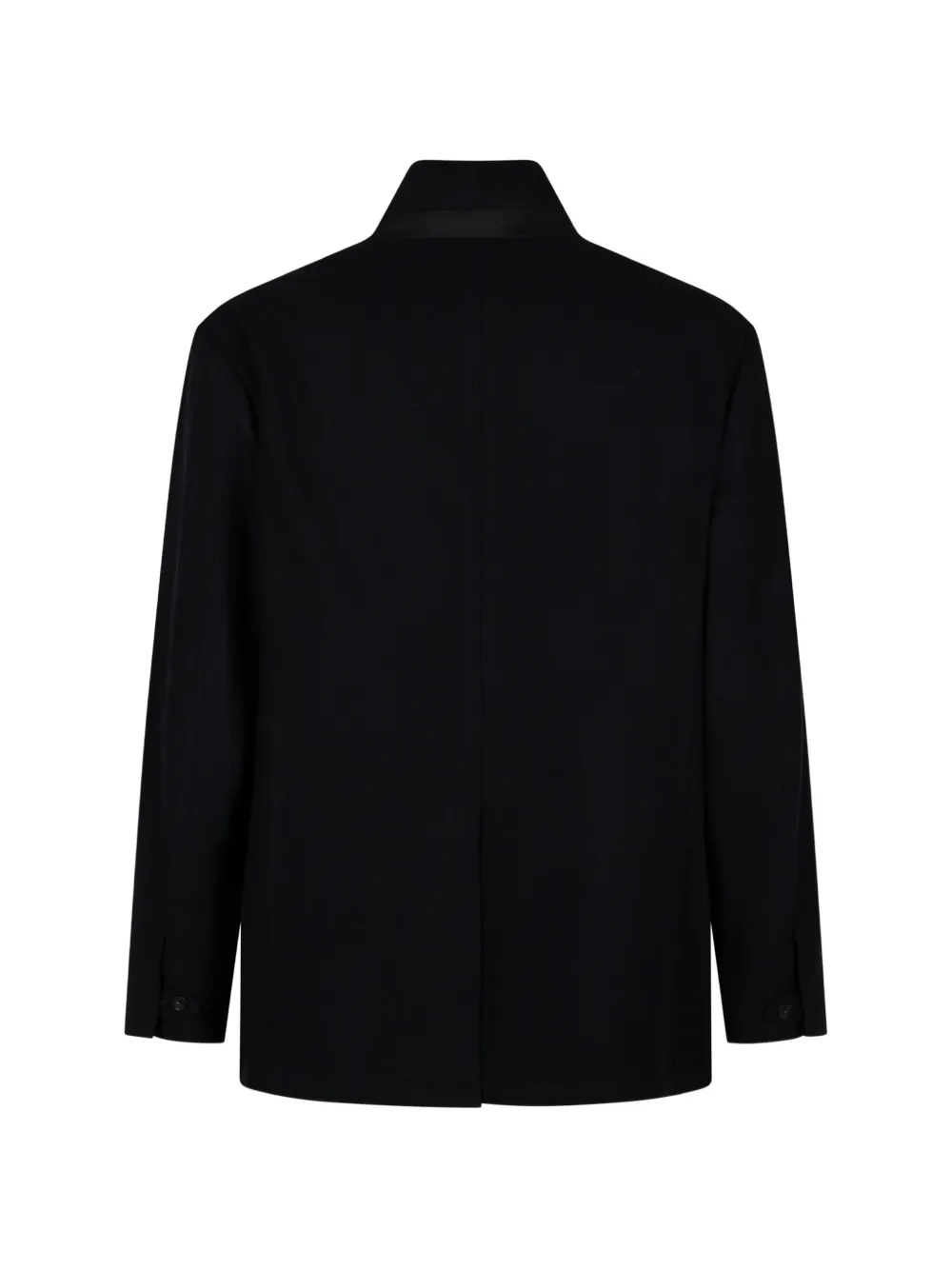 Canali Button-up jas met hoge hals Zwart