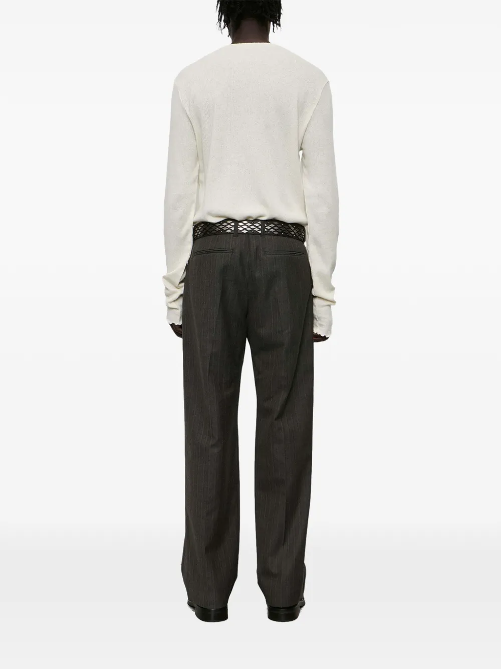 OUR LEGACY pinstripe-pattern pleated trousers Grijs