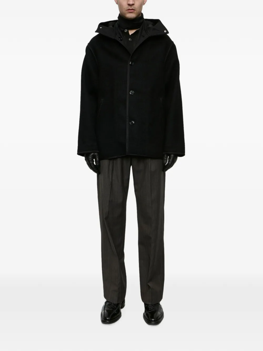 OUR LEGACY Liner wollen jack met capuchon Zwart