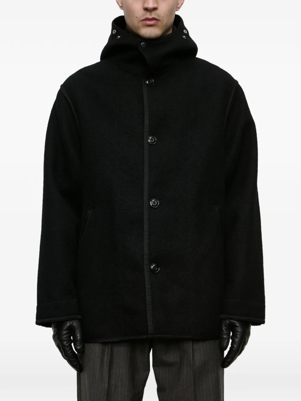 OUR LEGACY Liner wollen jack met capuchon Zwart