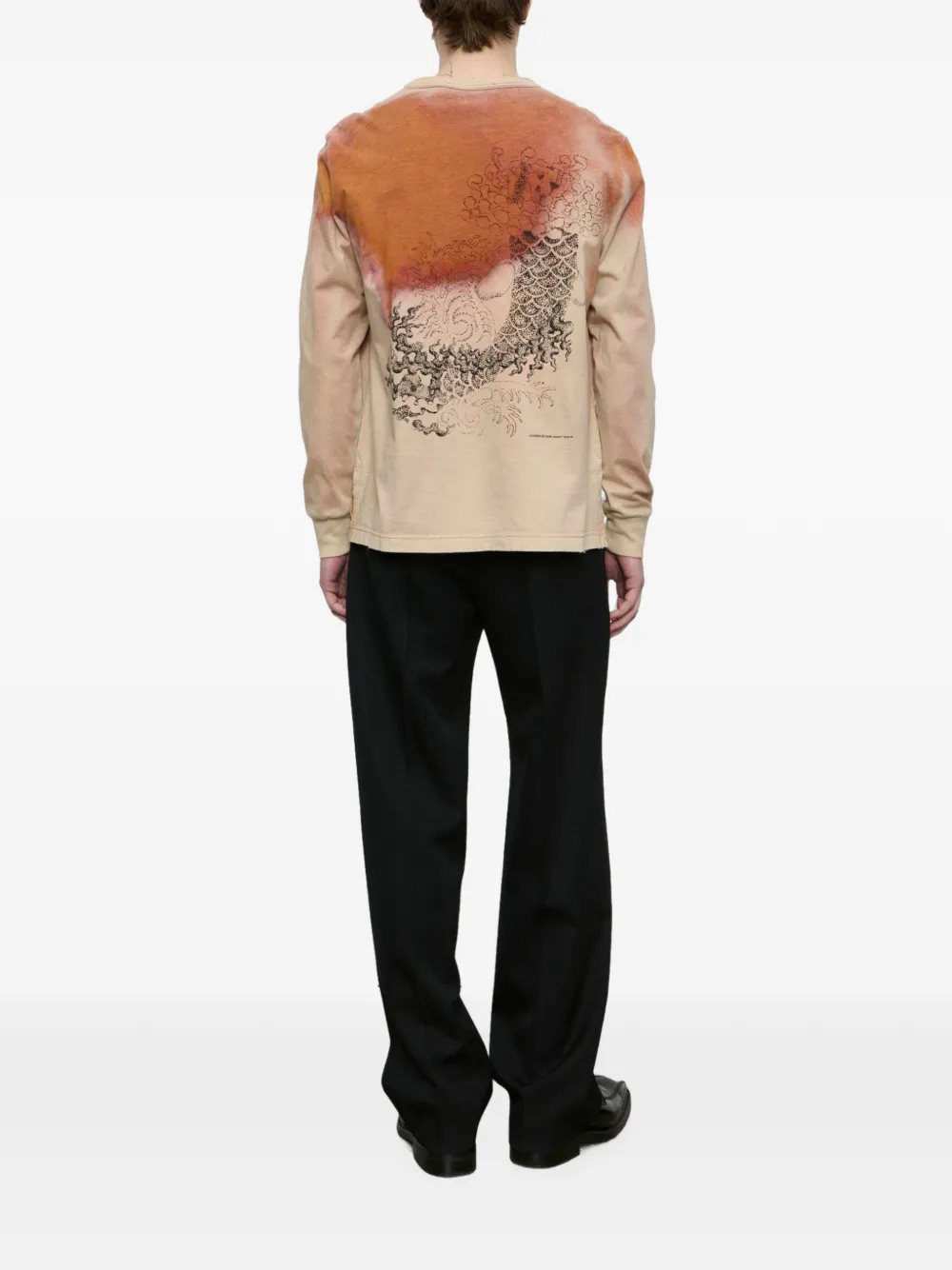 OUR LEGACY Cruise Sprouting Ocean T-shirt met lange mouwen Beige