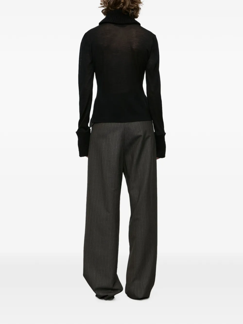 OUR LEGACY Inverse Roll-neck Sweater in Black, view 3