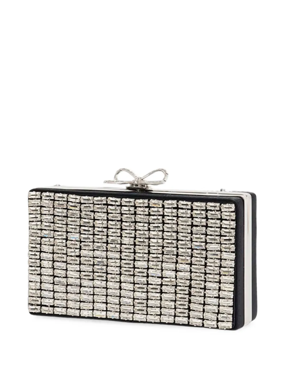 Self-Portrait Clutch verfraaid met kristallen en strik Zwart