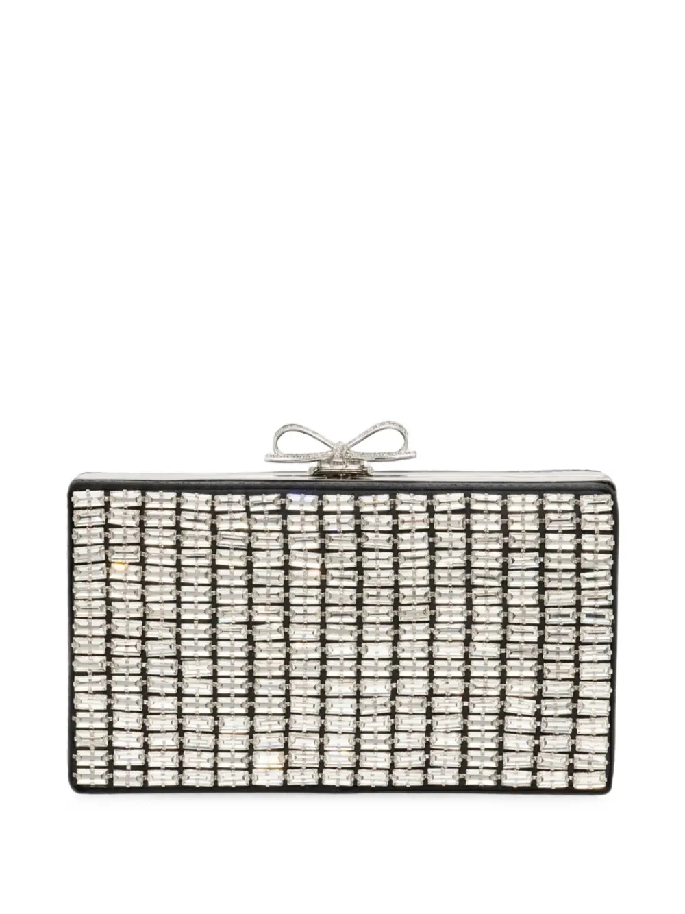 Self-Portrait Clutch verfraaid met kristallen en strik Zwart