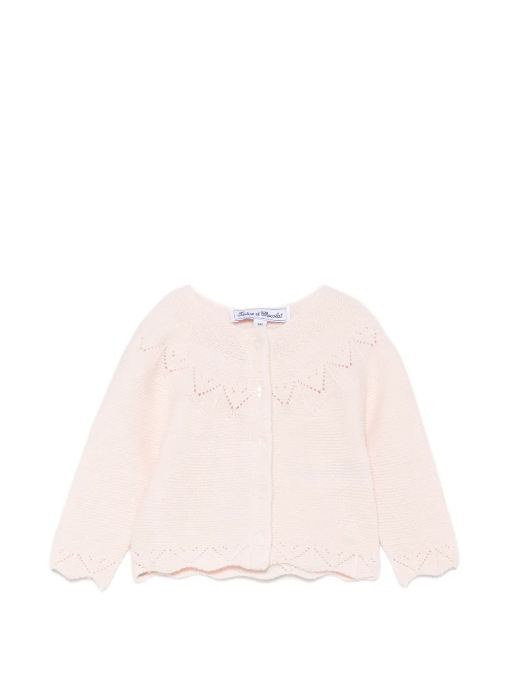 Tartine Et Chocolat pointelle-knit scalloped cardigan - Rosa