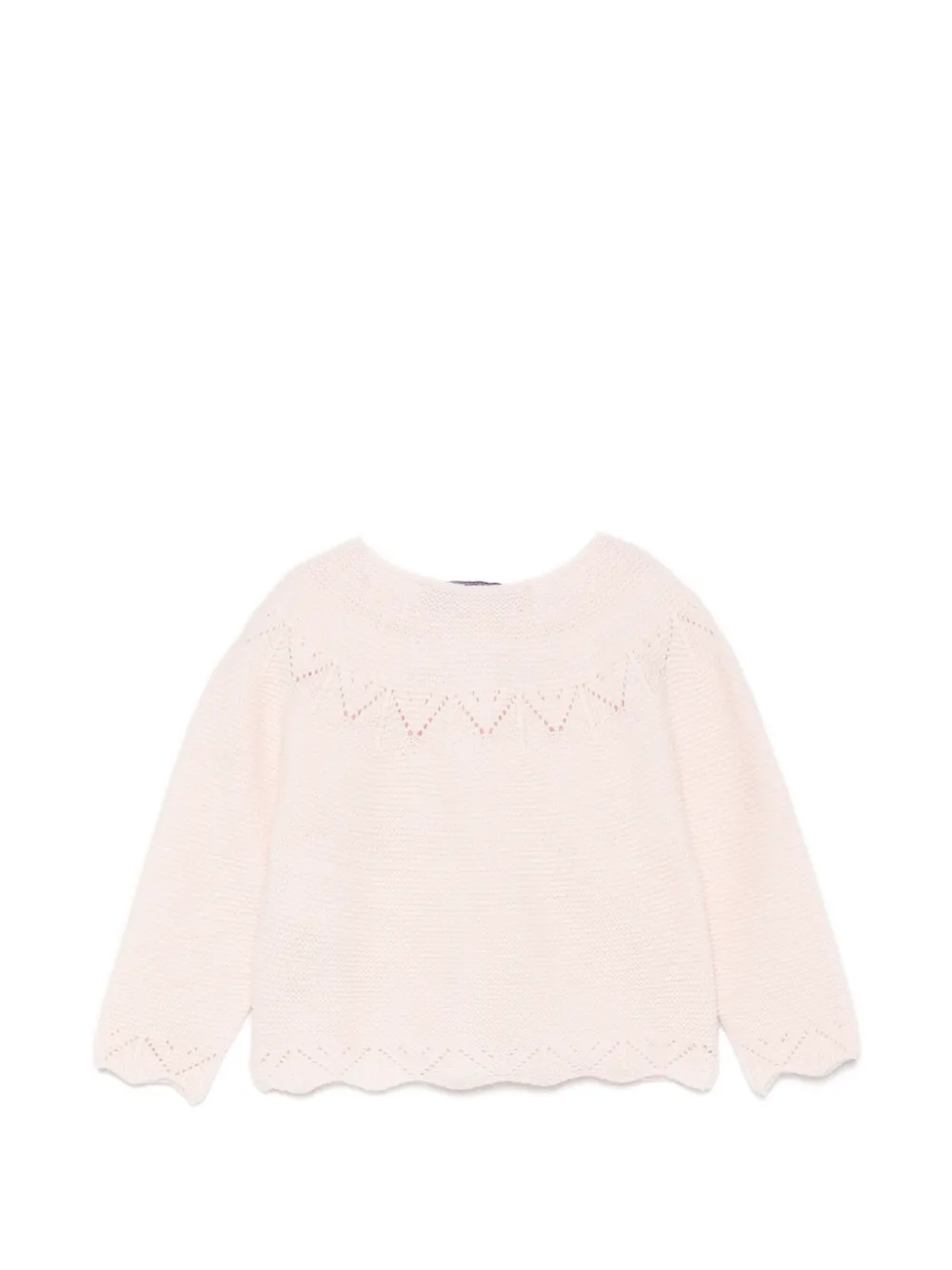 Tartine Et Chocolat Pointelle gebreid vest met gewelfde afwerking Roze
