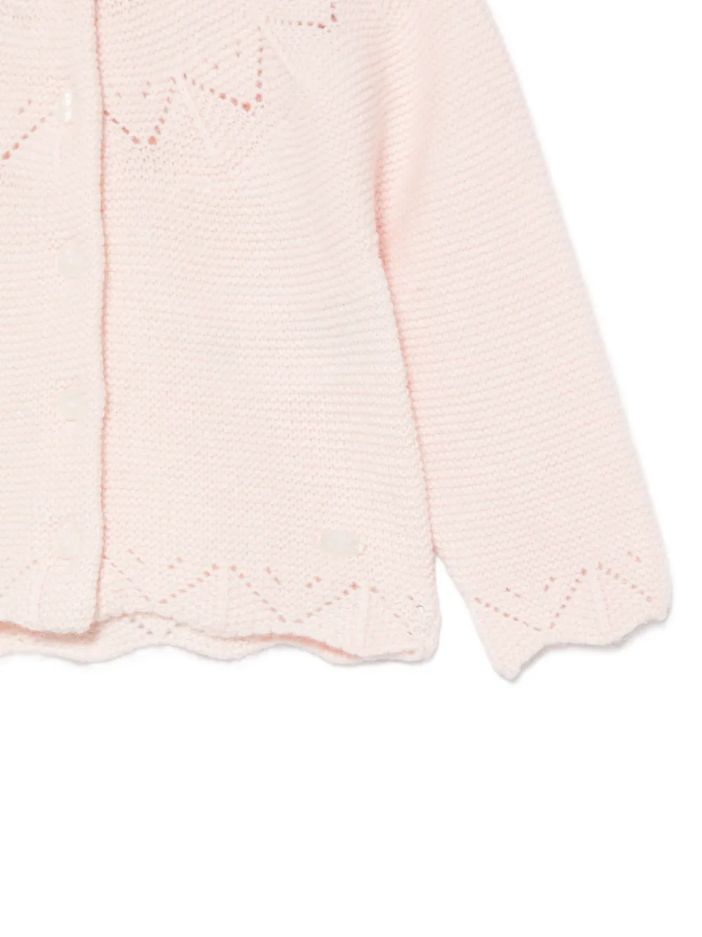 Tartine Et Chocolat Pointelle gebreid vest met gewelfde afwerking Roze