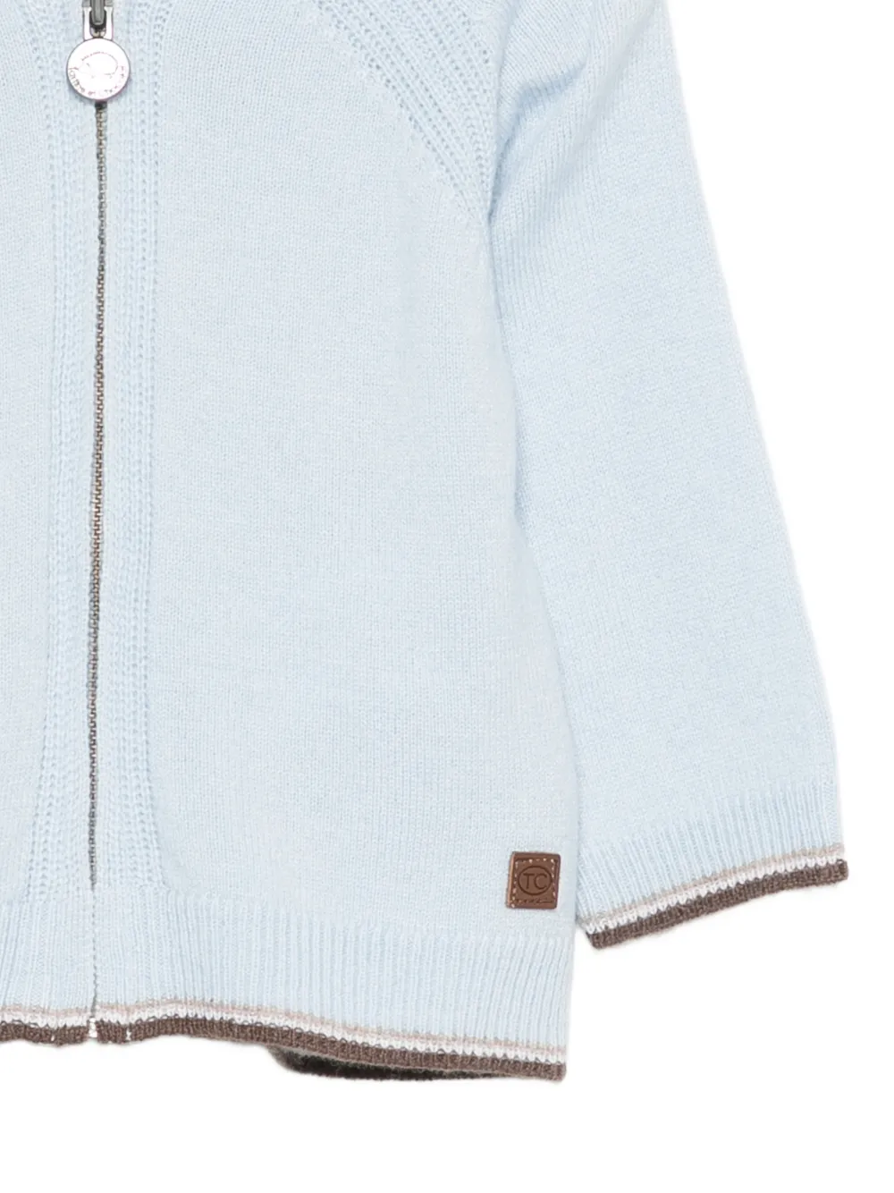 Tartine Et Chocolat zip-up knit hoodie Blauw