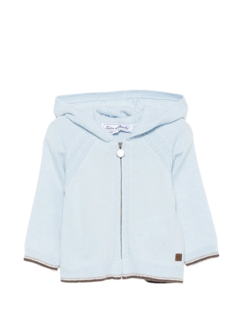 Tartine Et Chocolat zip-up knit hoodie - Blu