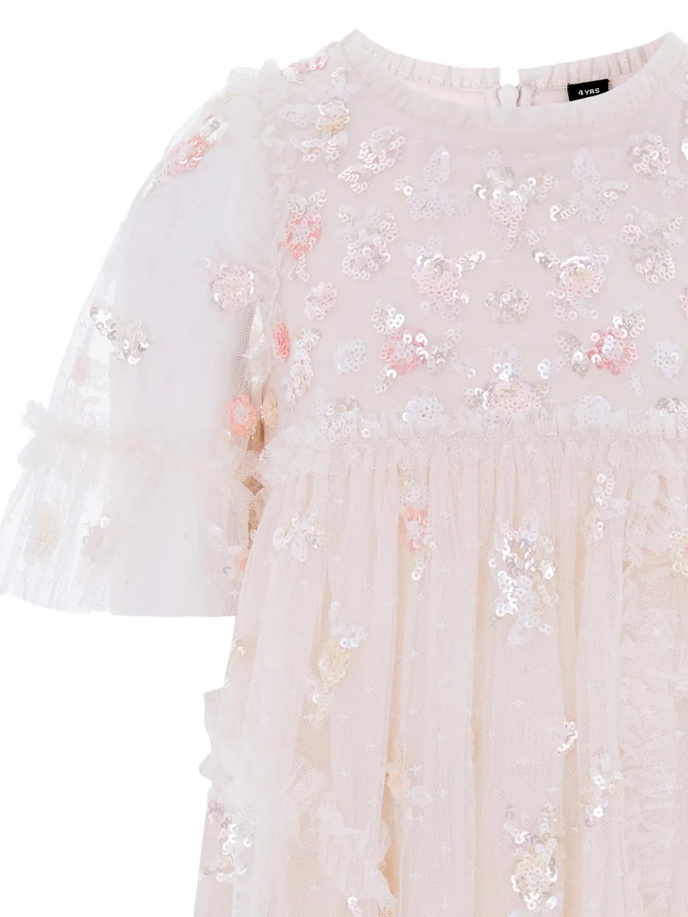NEEDLE & THREAD KIDS Jurk verfraaid met pailletten Beige