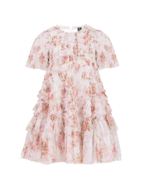 NEEDLE & THREAD KIDS floral-print ruffled dress