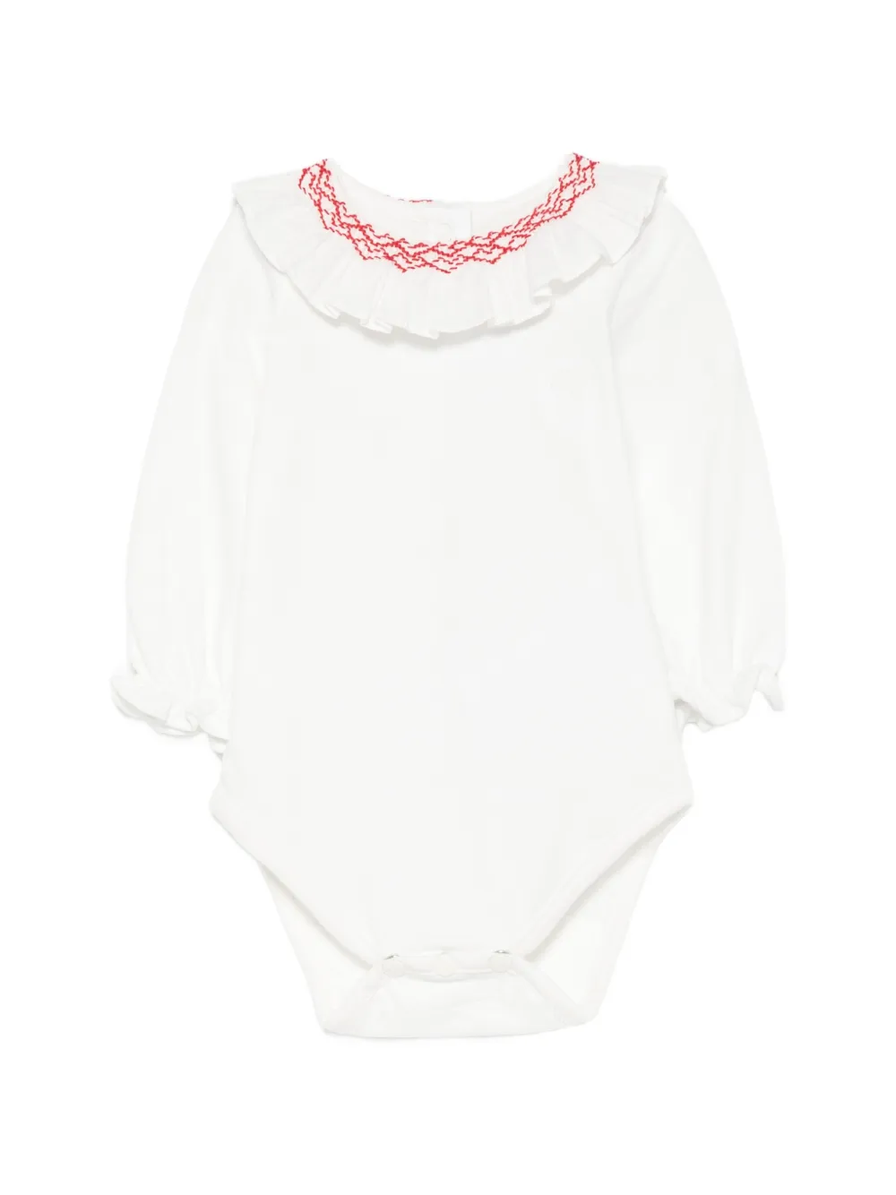 Tartine Et Chocolat smocked ruffled bodysuit - Bianco
