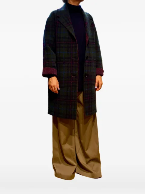 Lebor Gabala tartan-print patch-pocket coat