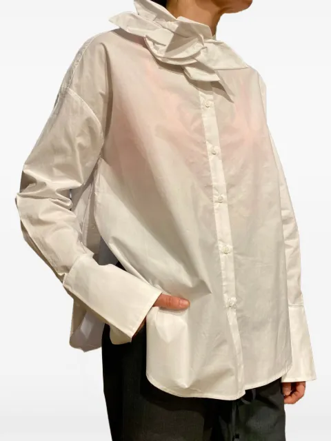 PSOPHIA camisa con aplique floral y cuello mao