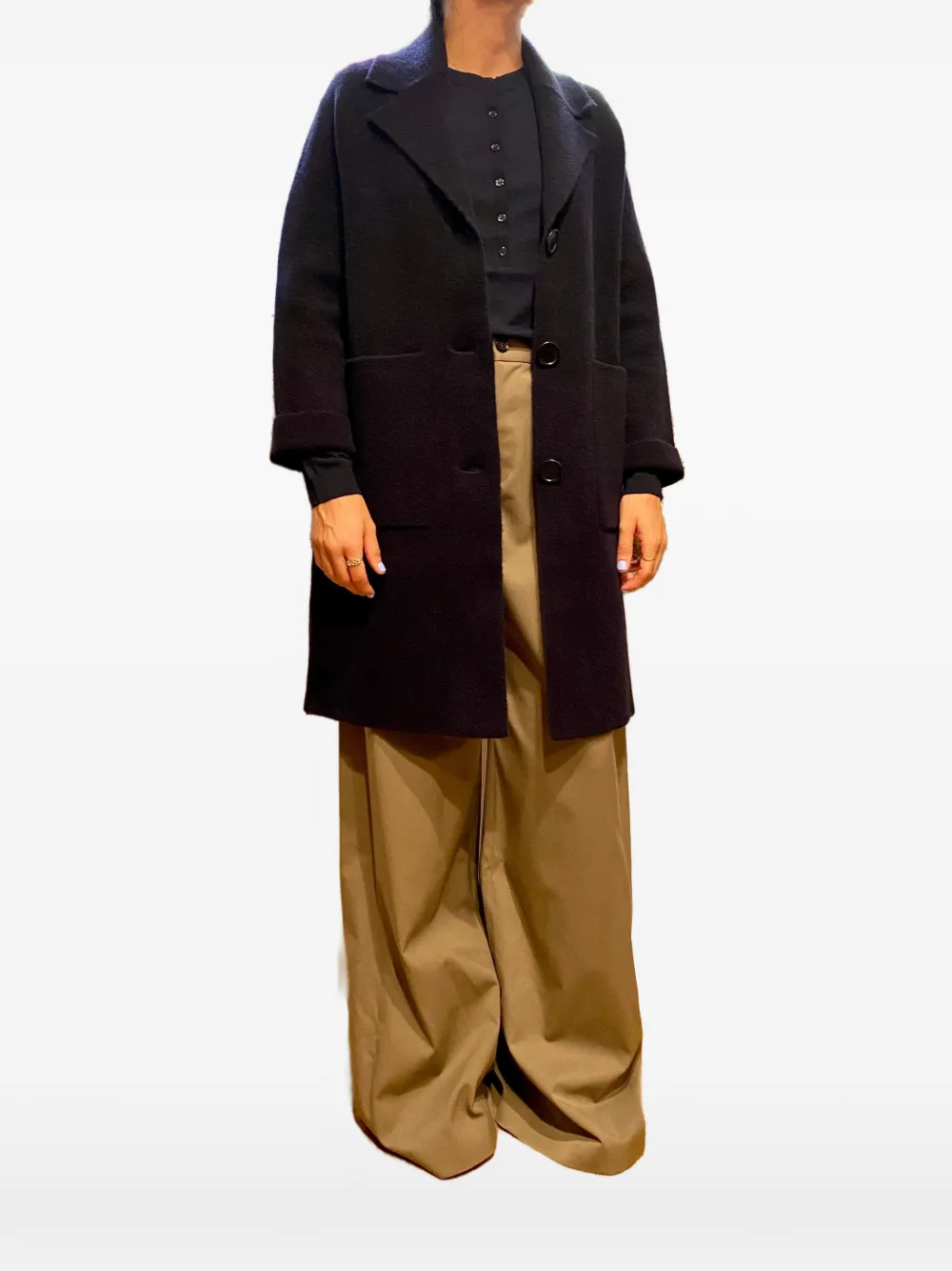 Lebor Gabala herringbone-pattern patch-pocket coat