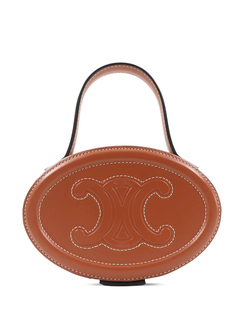 Celine Pre-Owned Borsa a mano Cuir Triomphe Oval in pelle di vitello 2022 - Marrone