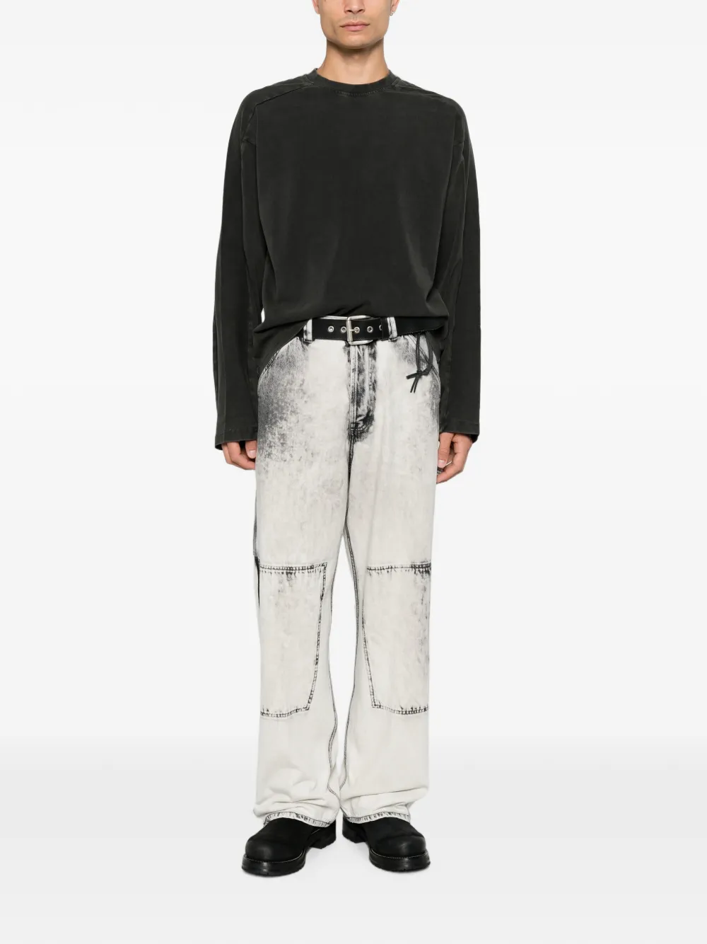 ENTIRE STUDIOS T-shirt met vervaagd effect en lange mouwen Zwart