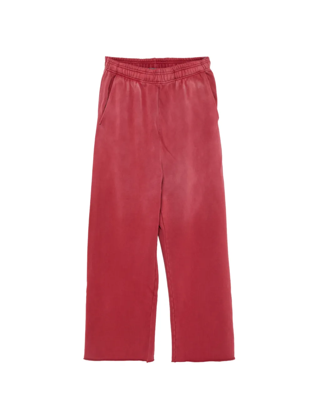 Entire Studios Faded-wash Raw-cut Track Pants In Red