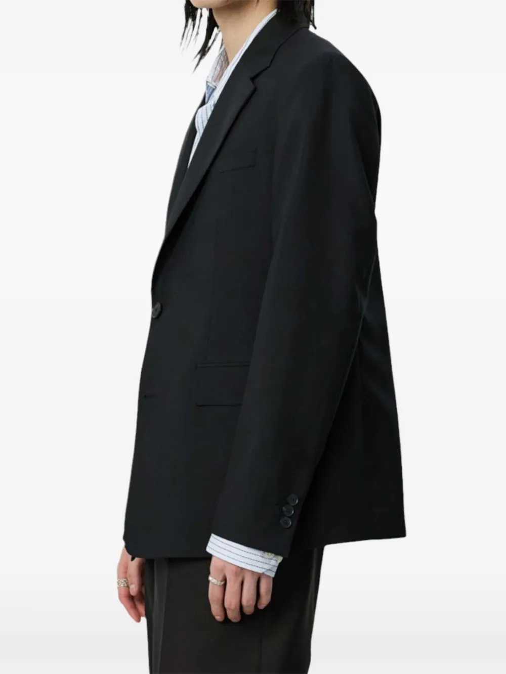 mfpen Blazer met enkele rij knopen Zwart