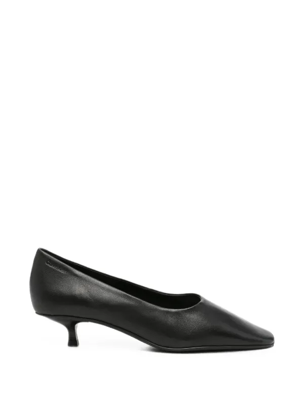 Calvin Klein Square-toe Leather Pumps in Black