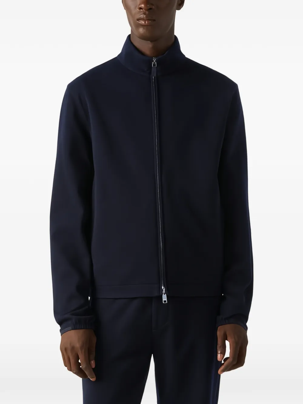 Zegna Trui met hoge hals en rits Blauw