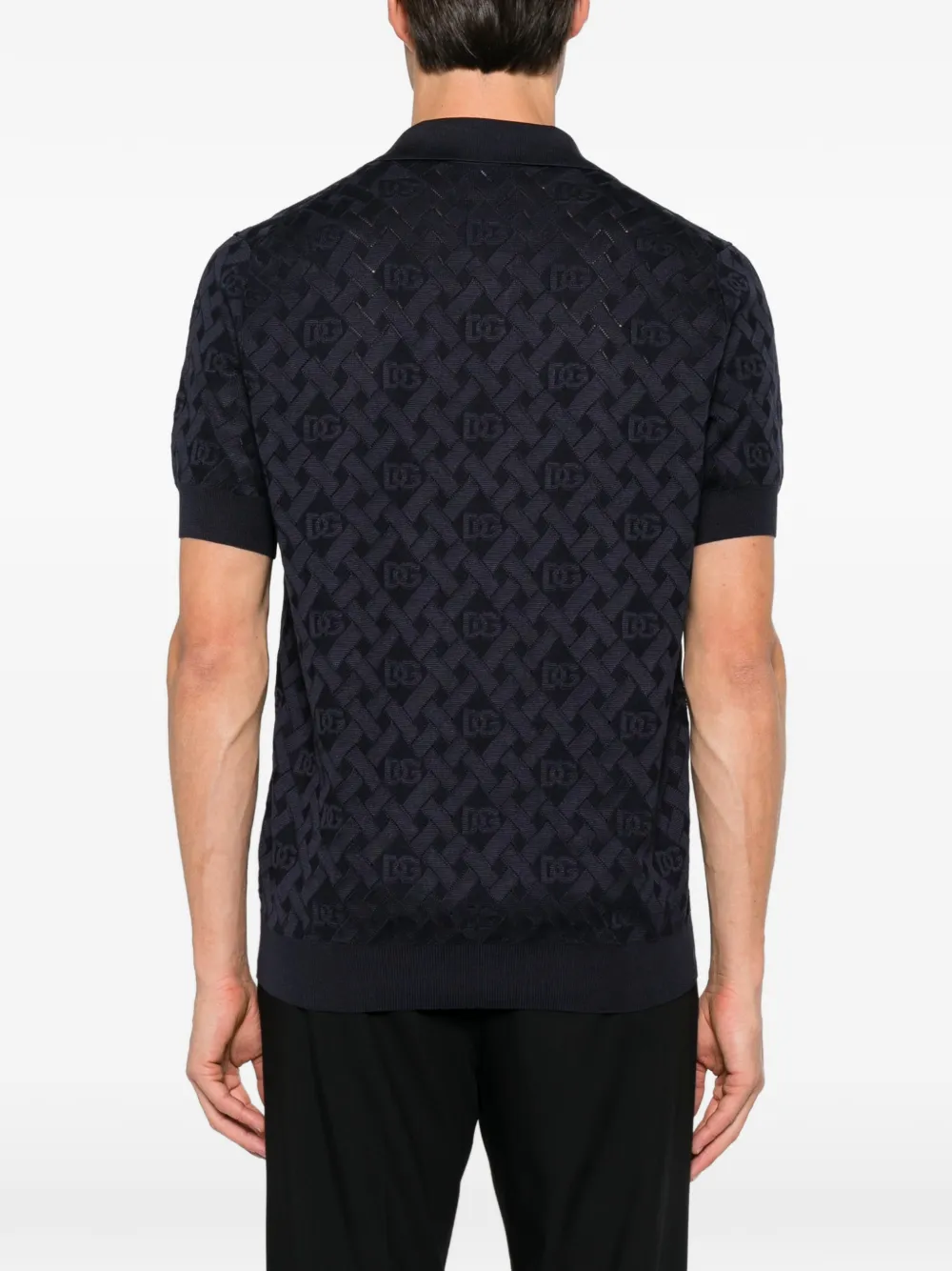 Dolce & Gabbana monogram-jacquard T-shirt Blauw