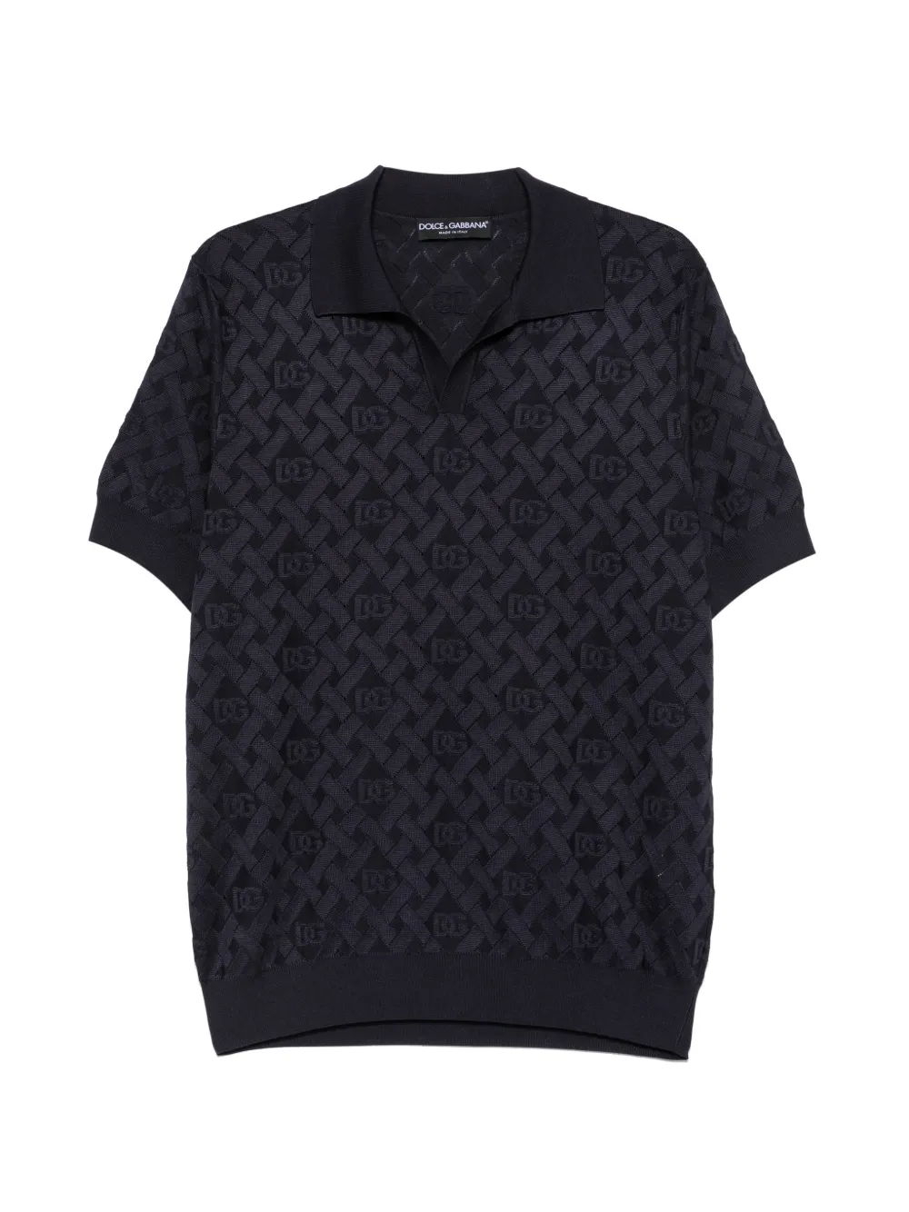 Dolce & Gabbana monogram-jacquard T-shirt Blauw