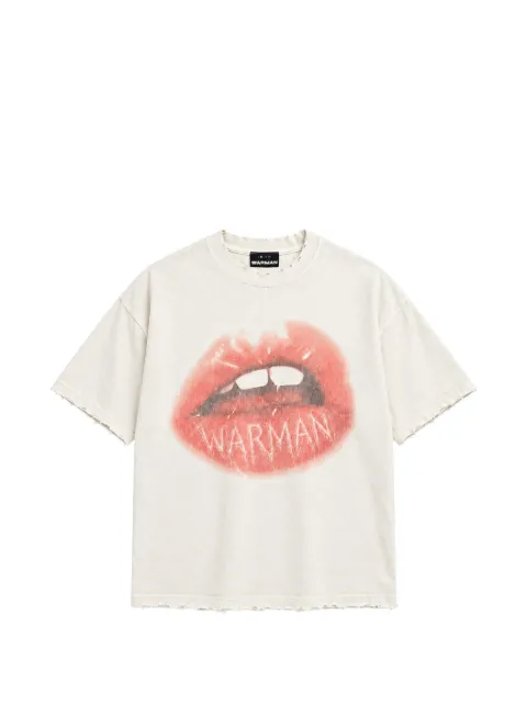 WARMAN distressed lip-print T-shirt
