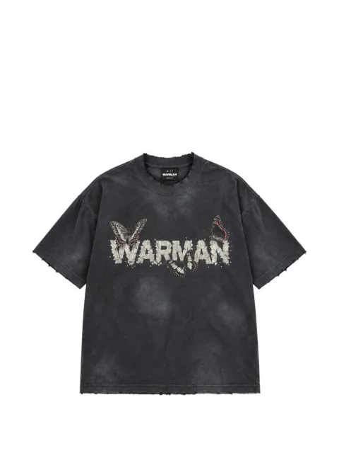 WARMAN logo-print distressed T-shirt