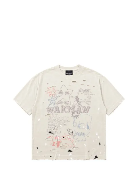 WARMAN distressed graphic-print T-shirt