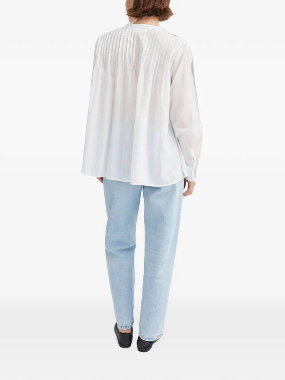 Skall Studio pintuck-detail Dot shirt Wit