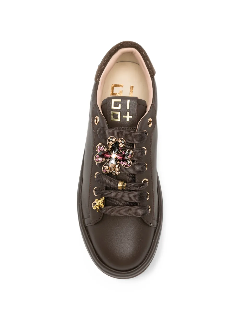 GIO+ 120 Olivia embellished leather sneakers Bruin