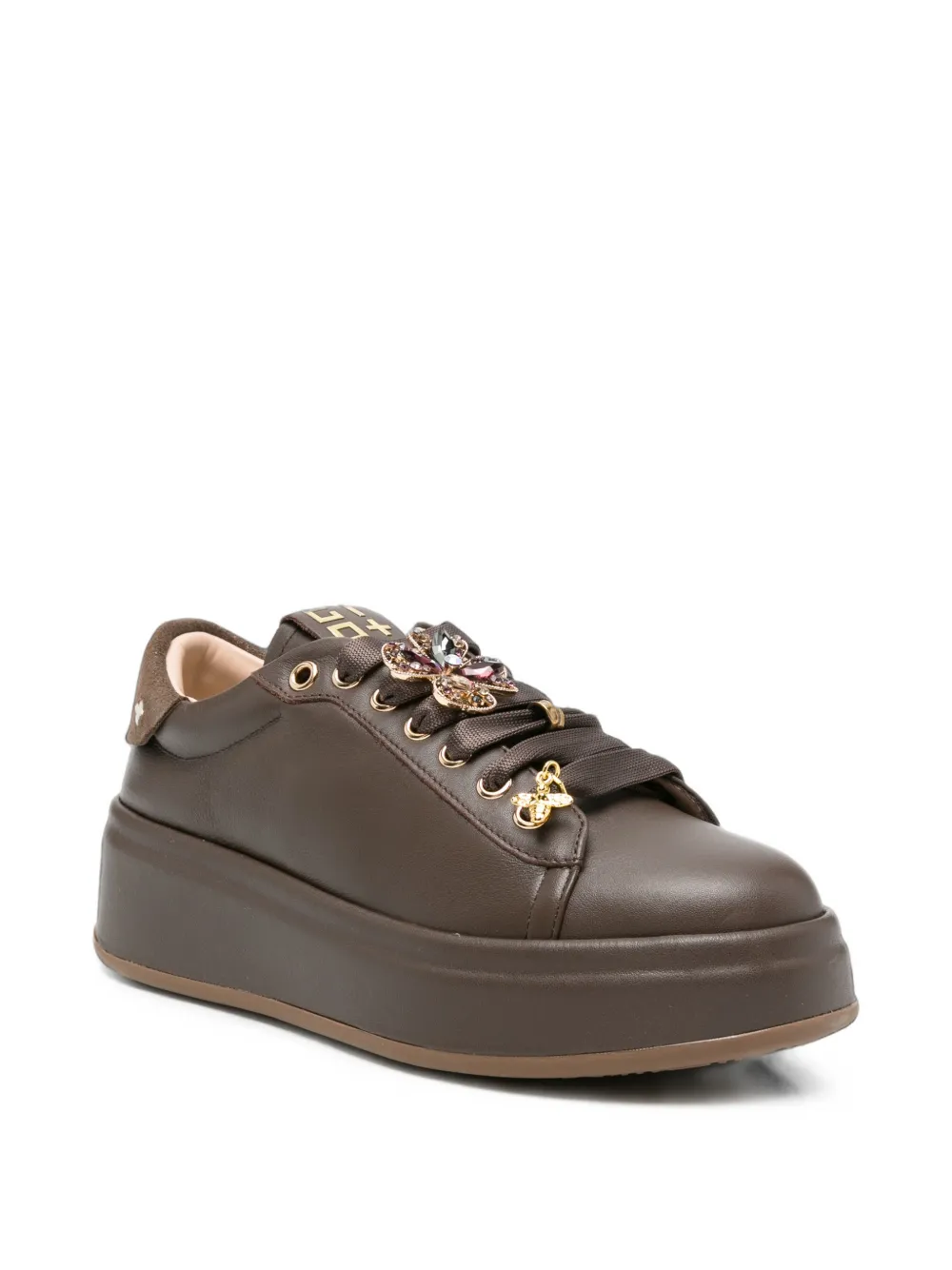 GIO+ 120 Olivia embellished leather sneakers Bruin