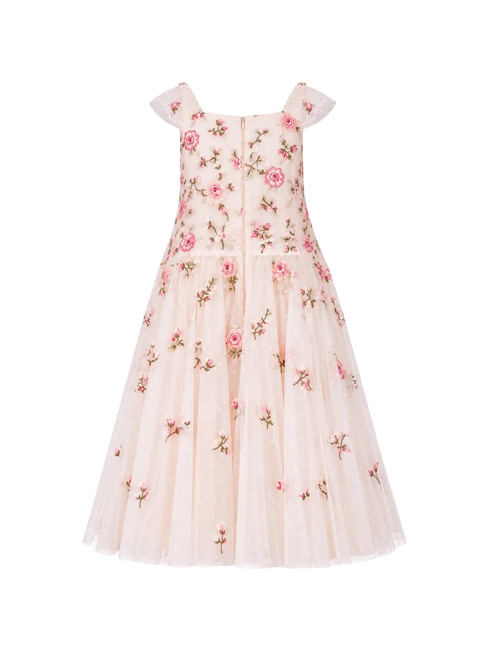 NEEDLE & THREAD KIDS Mayflower tulen jurk met geborduurde bloemen Roze
