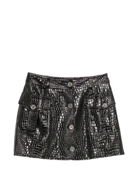 Moschino Pre-Owned falda corta con efecto de piel de cocodrilo y botones 2000