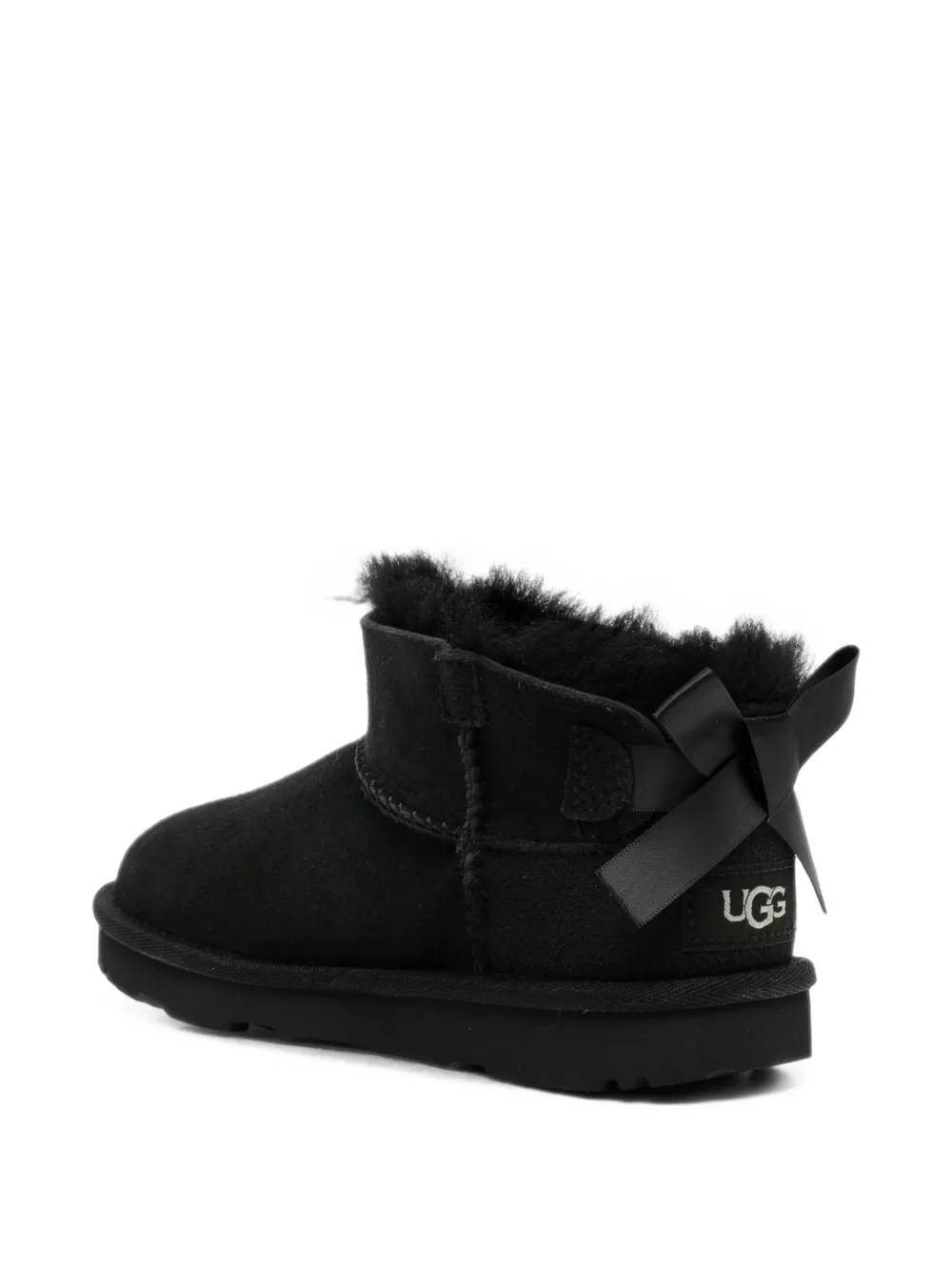 UGG Kids Ultra Mini Bailey bow-detail suede boots Zwart