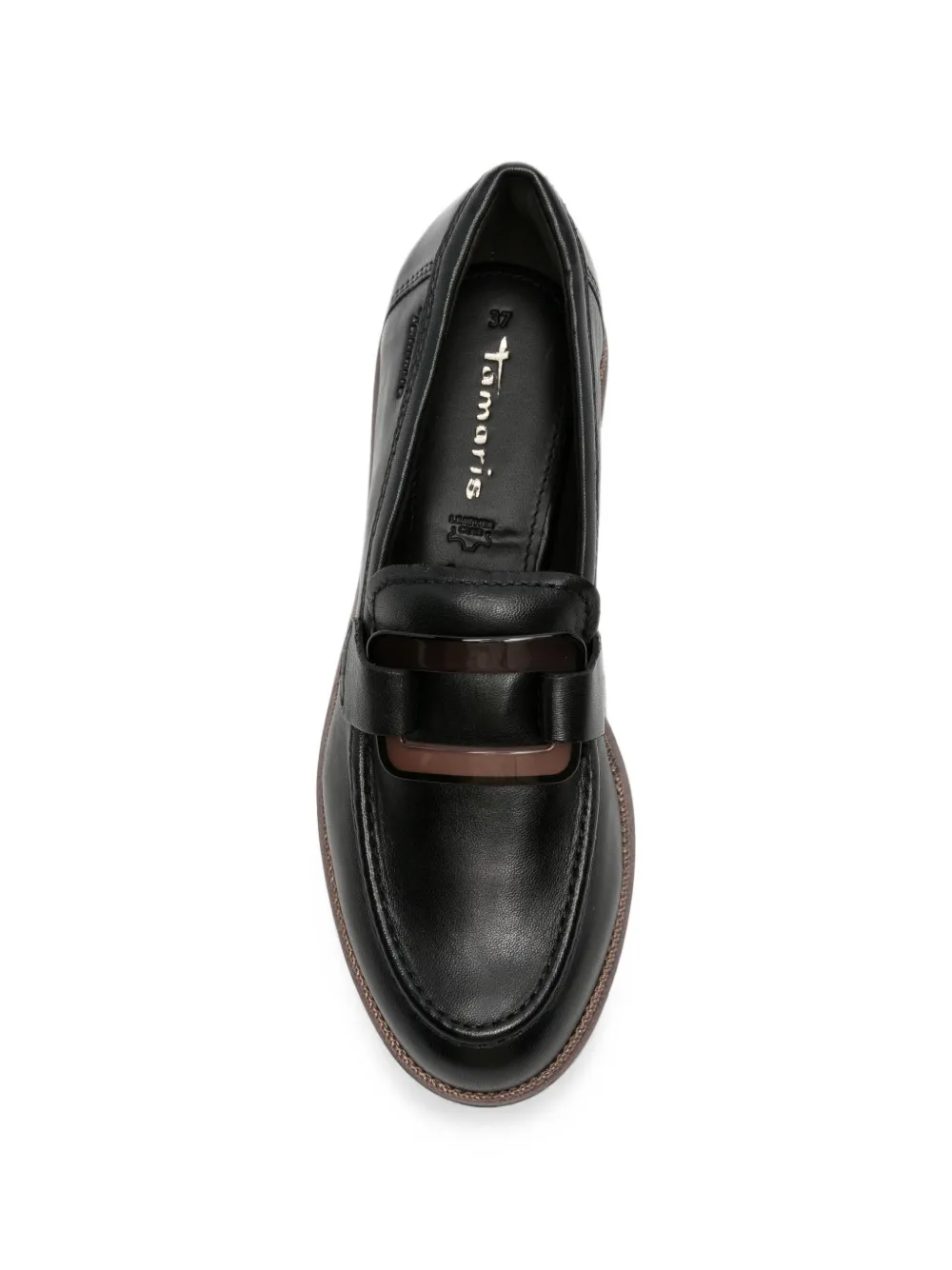 TAMARIS buckle-detail chunky-sole loafers Zwart