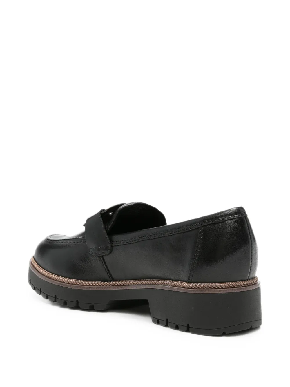 TAMARIS buckle-detail chunky-sole loafers Zwart