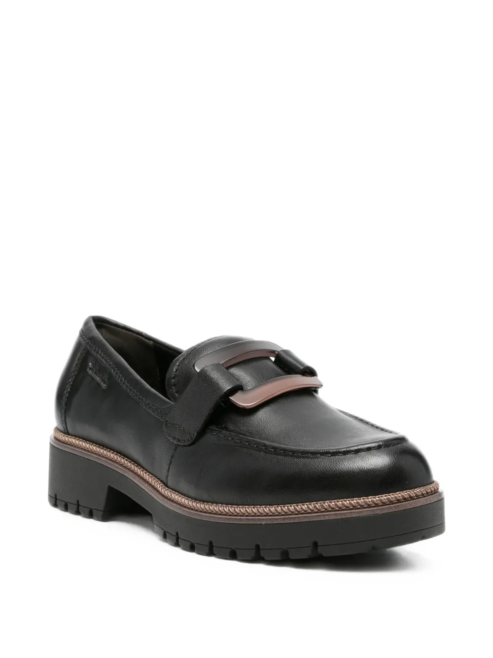 TAMARIS buckle-detail chunky-sole loafers Zwart