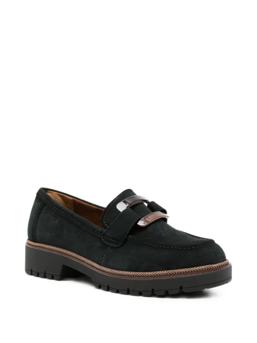 TAMARIS suede chunky-sole loafers Zwart